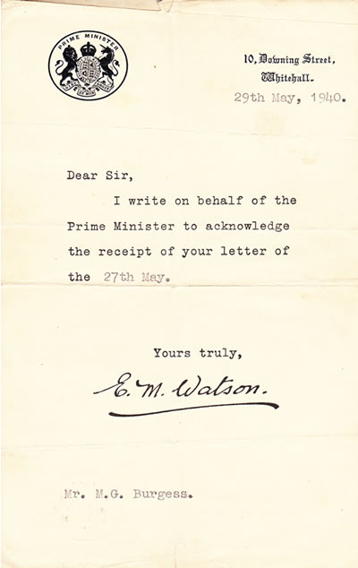 Downing Street letter