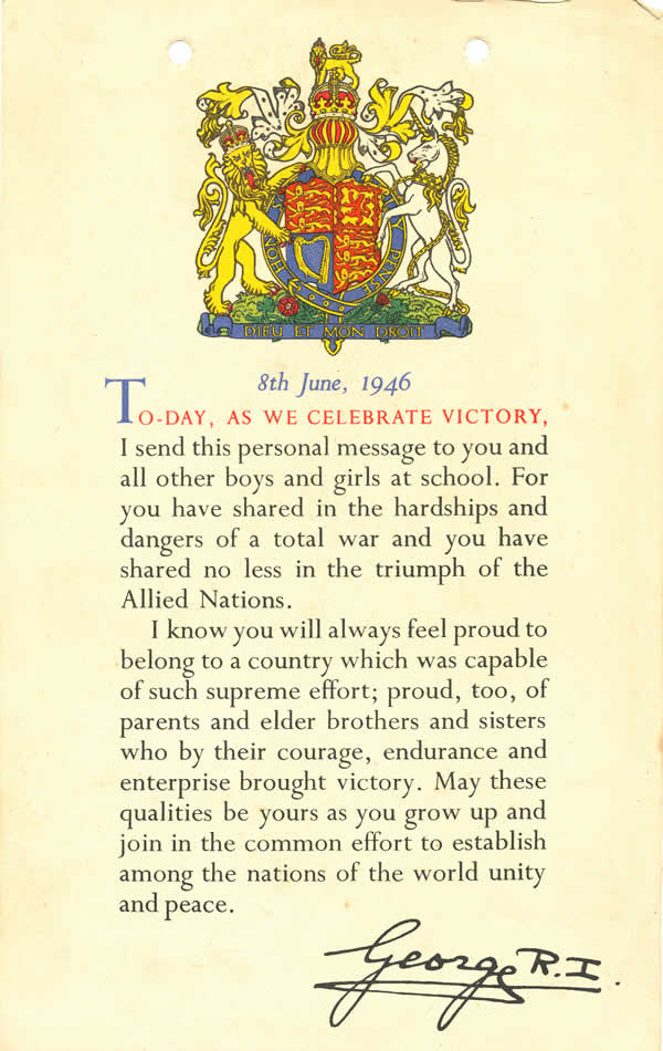 Victory message