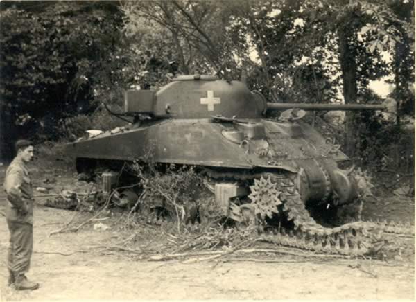 Recaptured Sherman tank
