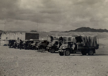 Lorries in the desert