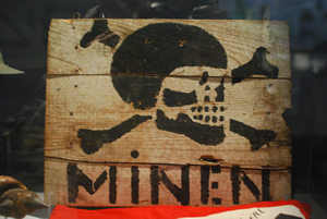 Minefield sign