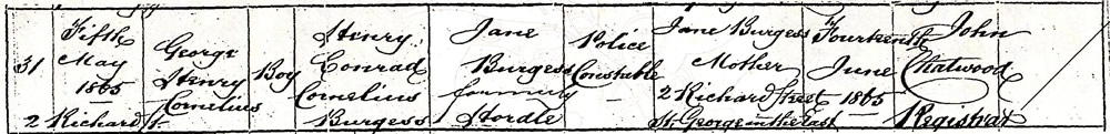 George Burgess birth certificate